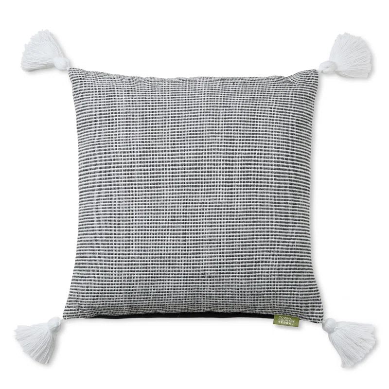 Town & Country Living TOWN & COUNTRY TERRA Alara Ribbed Texture Indoor Outdoor Decorative Pillow 20"x20"