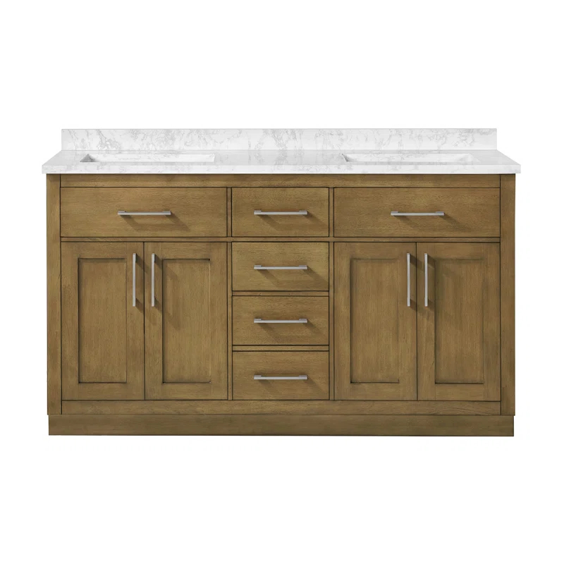 OVE Decors Athea 60 in. W Bath Vanity with Premium Countertop and Power Bar