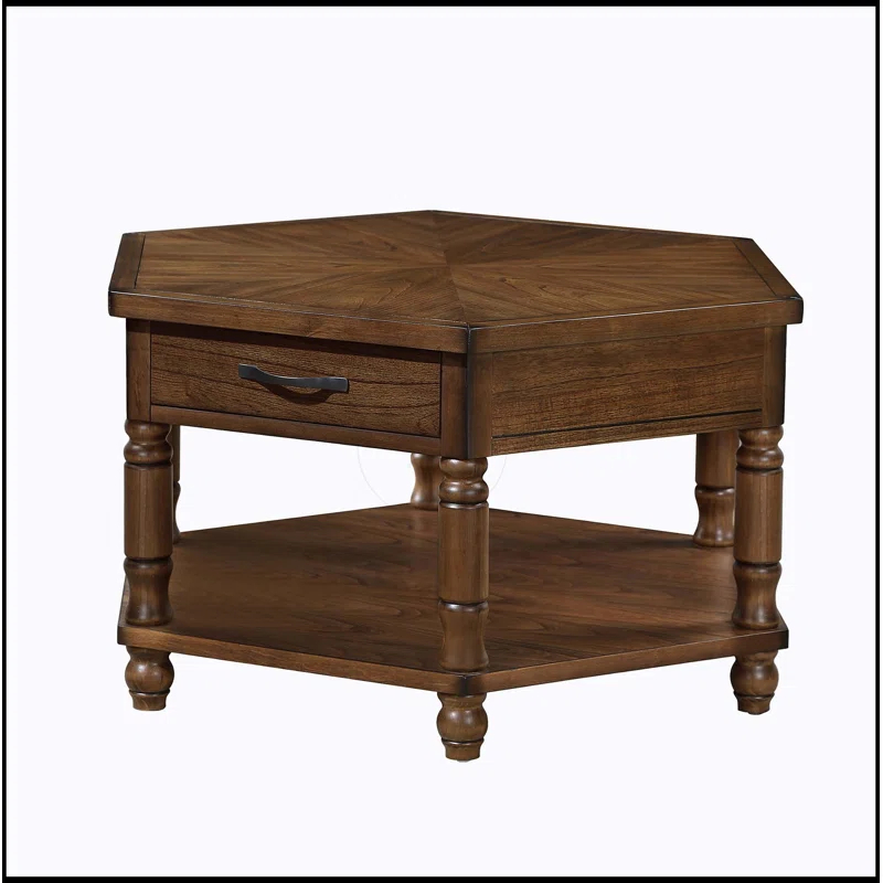 36" 2 Tier Retro Hexagon Coffee Table