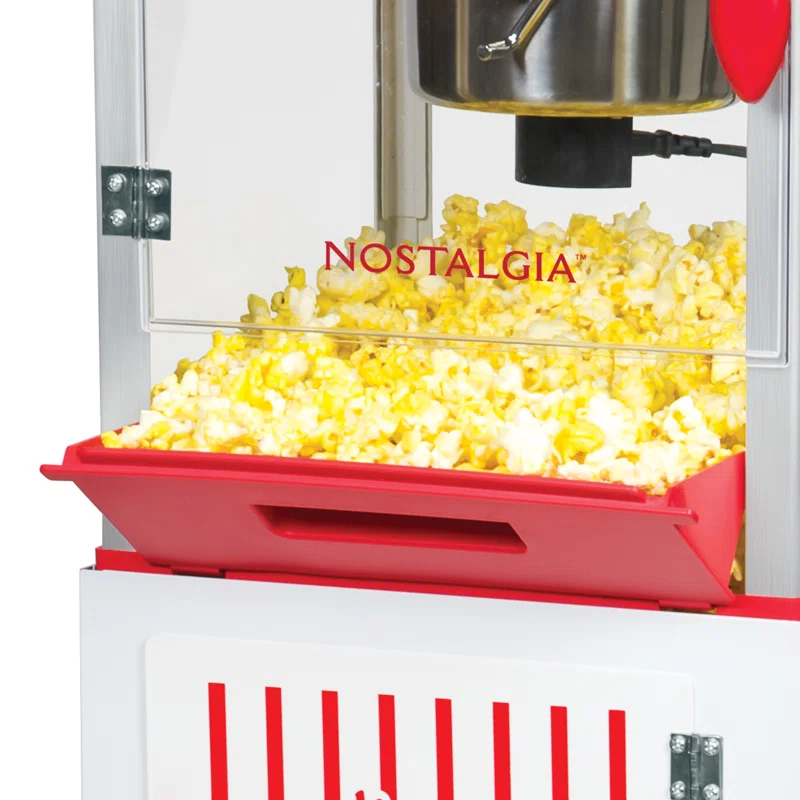 Nostalgia Nostalgia PC25RW 2.5-Ounce Kettle Popcorn Cart, Makes 10-Cups of Popcorn, 48-Inches Tall, Red/White