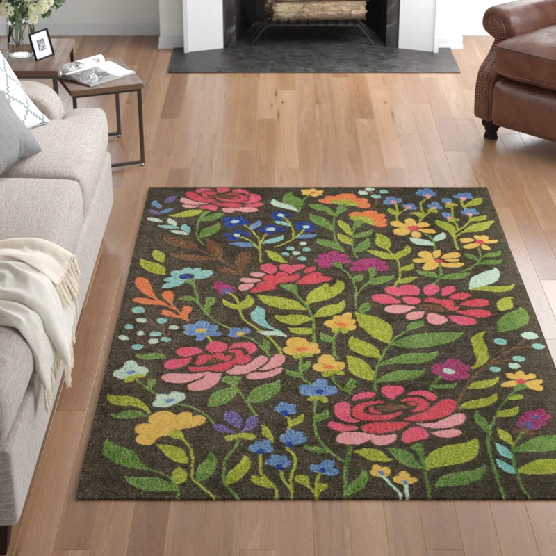 Wade Logan® Brooklington Wool Floral Indoor Rug