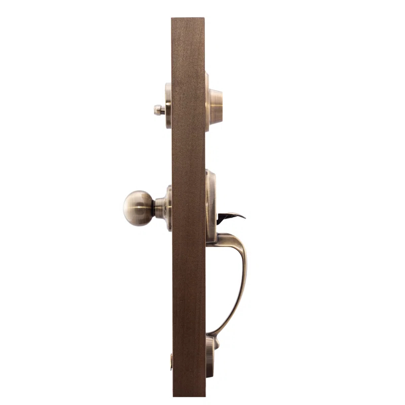 Copper Creek CZ2610xBK-AB Copper Creek Handleset with Single Cylinder Deadbolt and Door Knob and Colonial Rosette