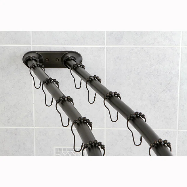 Kingston Brass Edenscape 60-Inch to 72-Inch Adjustable Double Curved Shower Curtain Rod
