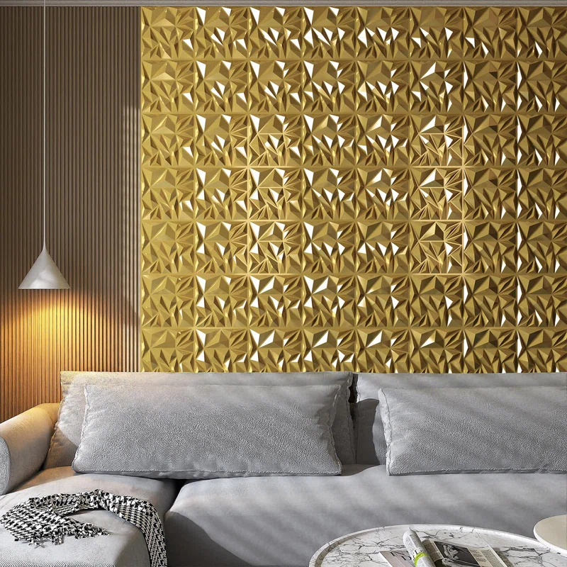 HD FLOORING, INC. Art3d 33-Pack 3D Wall Panels For Interior Wall Decor, Diamond Textured Feature Wall Paneling For Gaming Living Room TV Wall Background Accent Wall