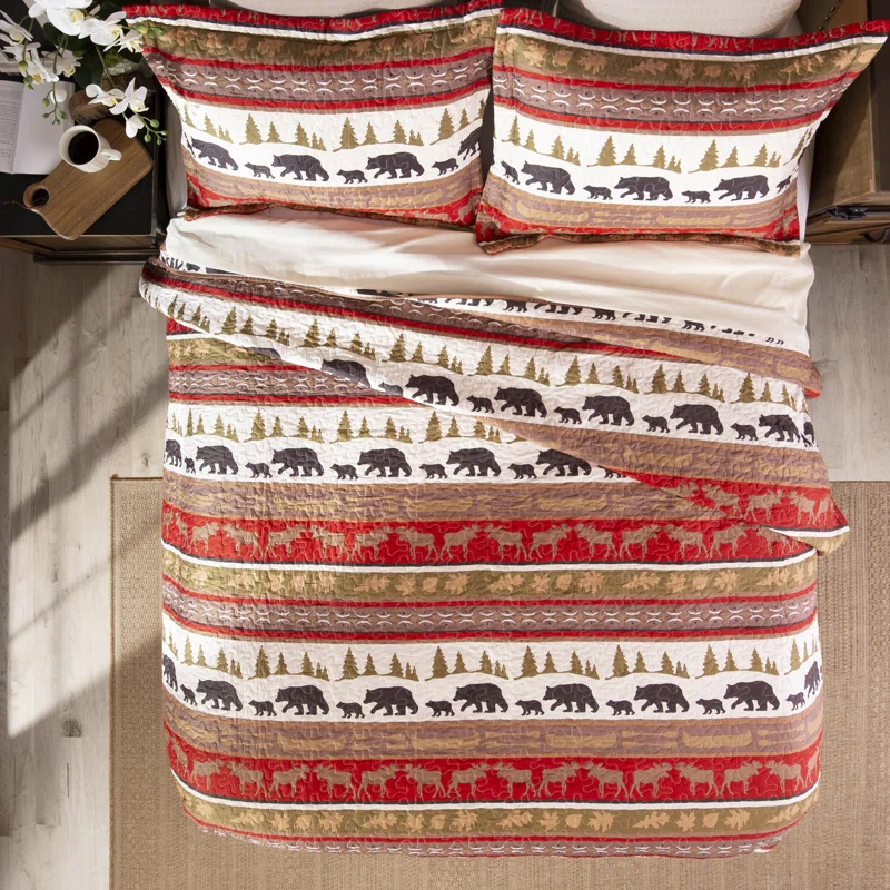 Cabin & Lodge Stripe Quilt Set