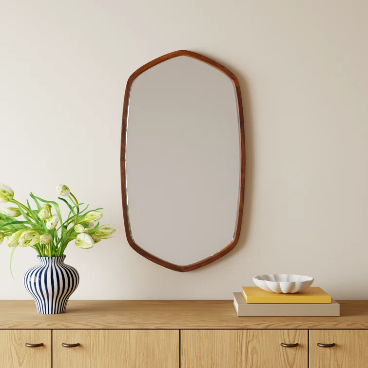 Glover Wood Hexagon Mirror