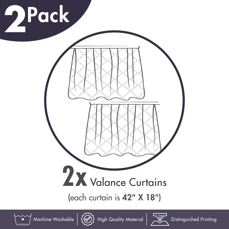 Ambesonne Ambesonne Nautical Valance Pack of 2 Maritime Sea Item Pattern Charcoal Grey and White