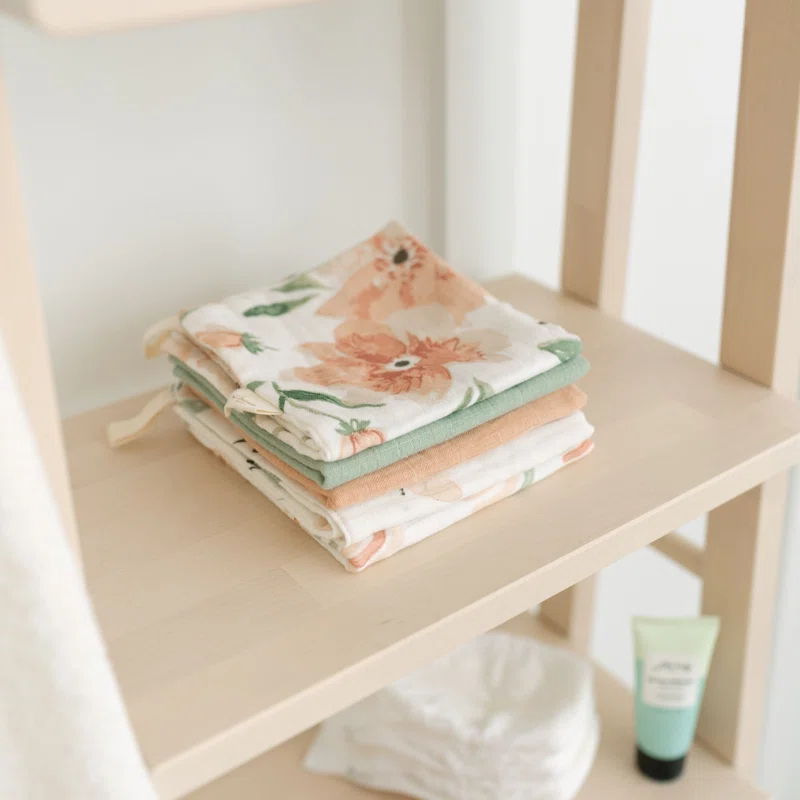 Crane Baby Parker 5-pc. Baby Wash Cloth Set (pink Floral)