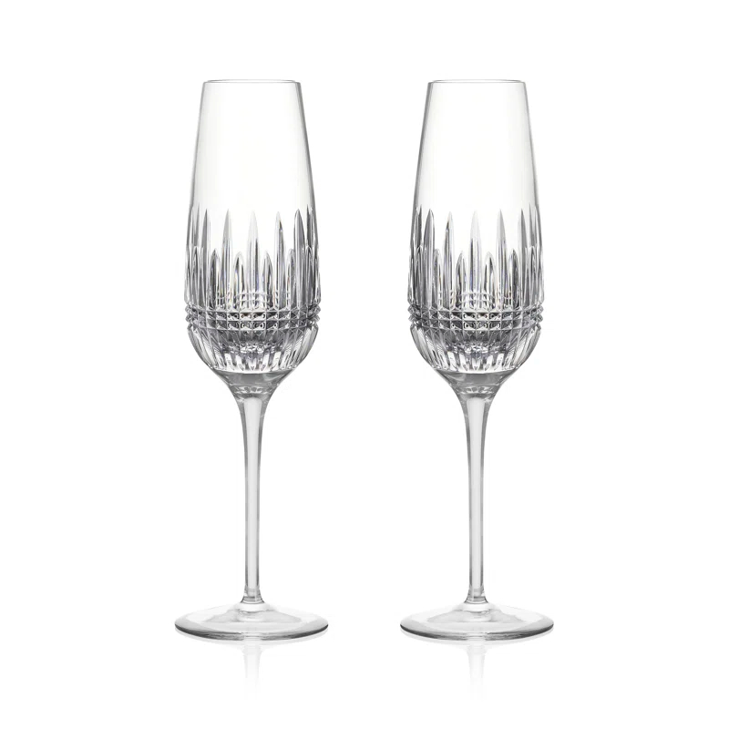 Waterford Lismore Diamond Essence Flute 10.5floz, Pair