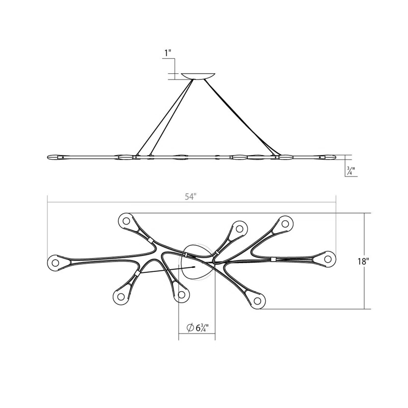 SONNEMAN Abstraction 8 - Light Dimmable LED Chandelier
