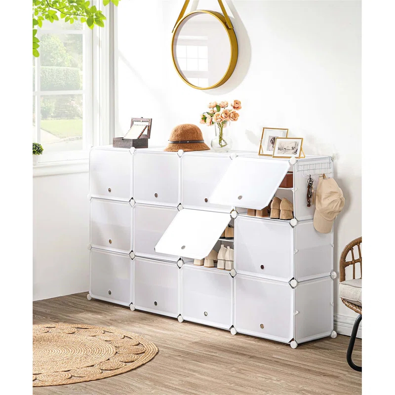 8 Cubes Shoe Organizer With Doors