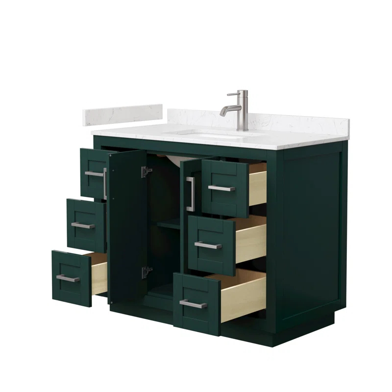 Wyndham Collection Miranda 42" Freestanding Single Bathroom Vanity with Cultured Marble Top