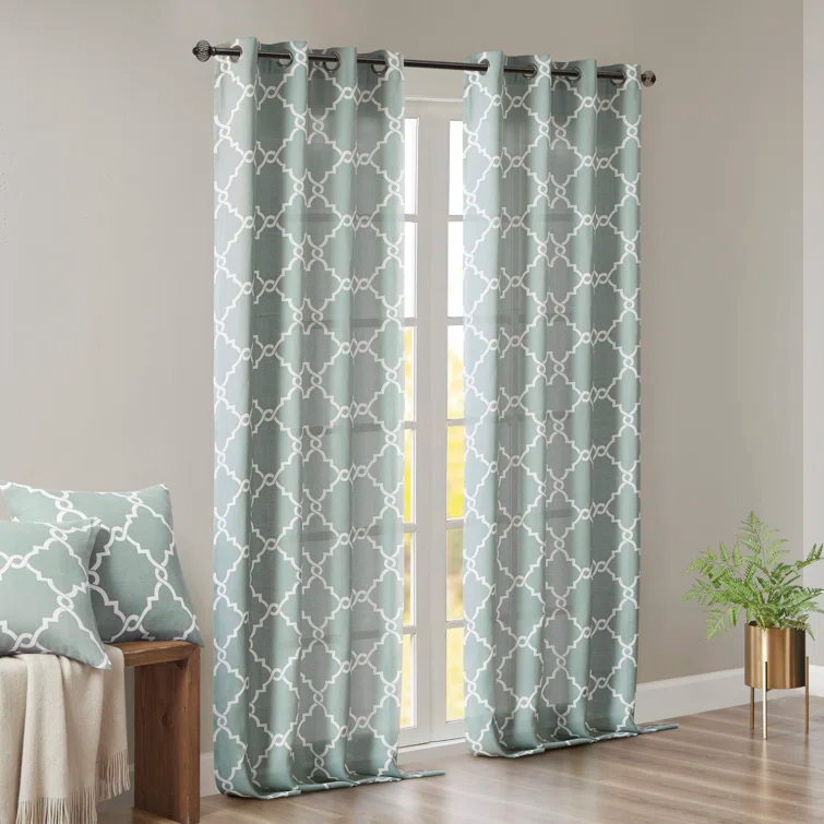 Madison Park Fretwork Print Grommet Top Single Window Curtain Panel & Reviews | Wayfair