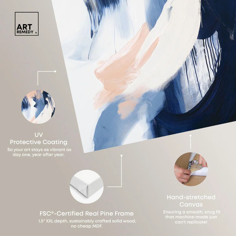 Art Remedy Windswept Blue I Canvas Blue Abstract Art by Art Remedy