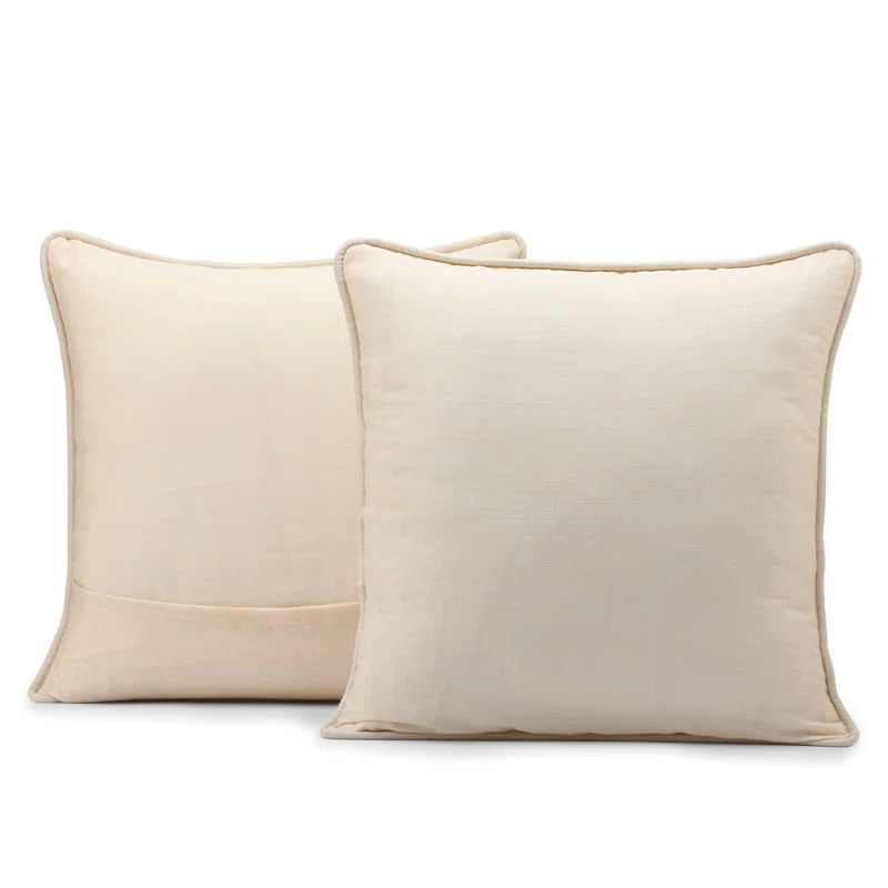 Faux Silk Throw Pillow Covers - Decorative Pillow Covers (Set of 2)