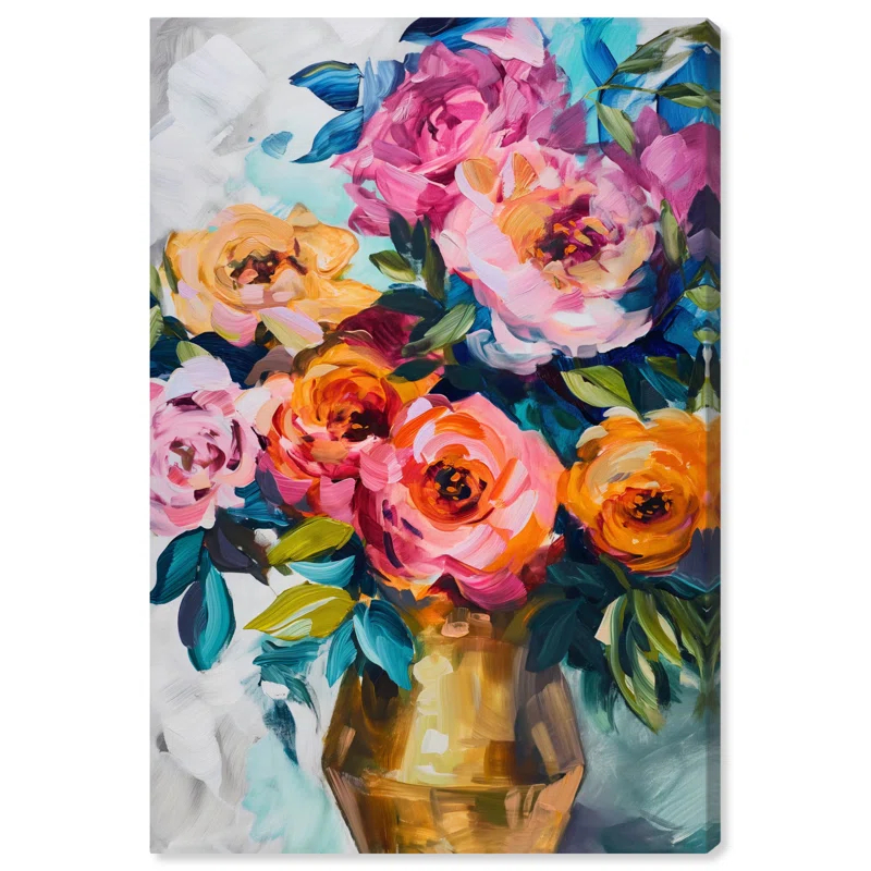 Art Remedy Opalescent Canvas Bright Floral Vases by Art Remedy