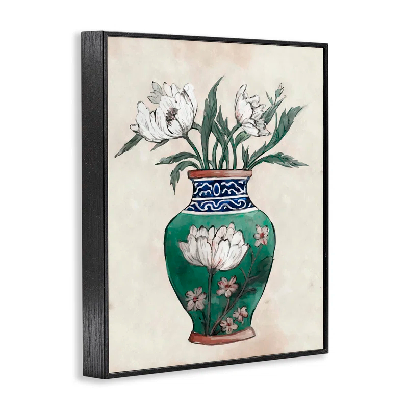 Stupell Industries Bb-323-Framed " Floral Oriental Vase " by Ziwei Li