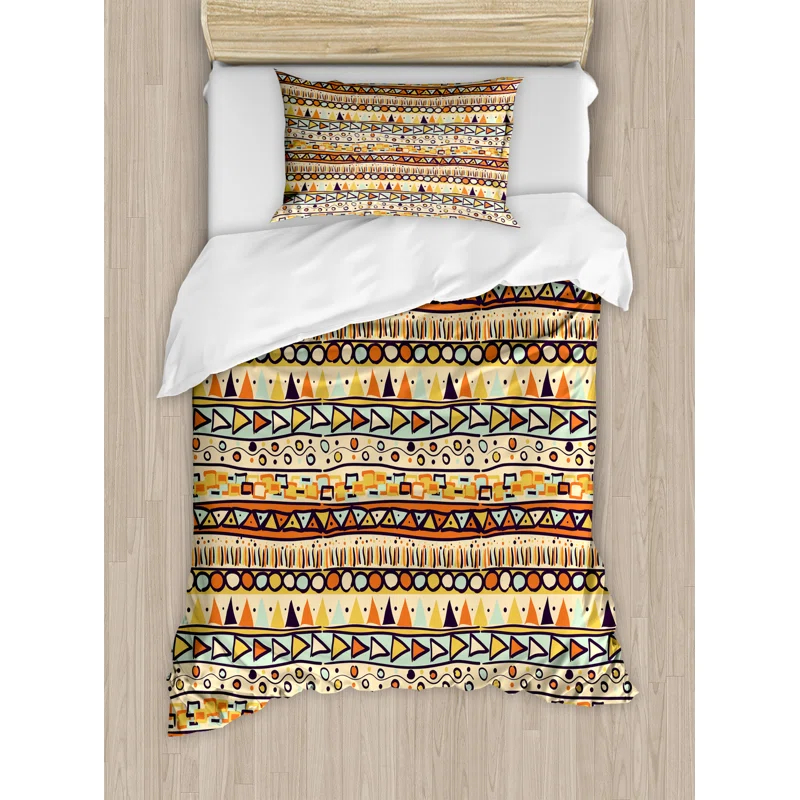Primitive Modern & Contemporary Geometric Shapes Duvet Cover Set