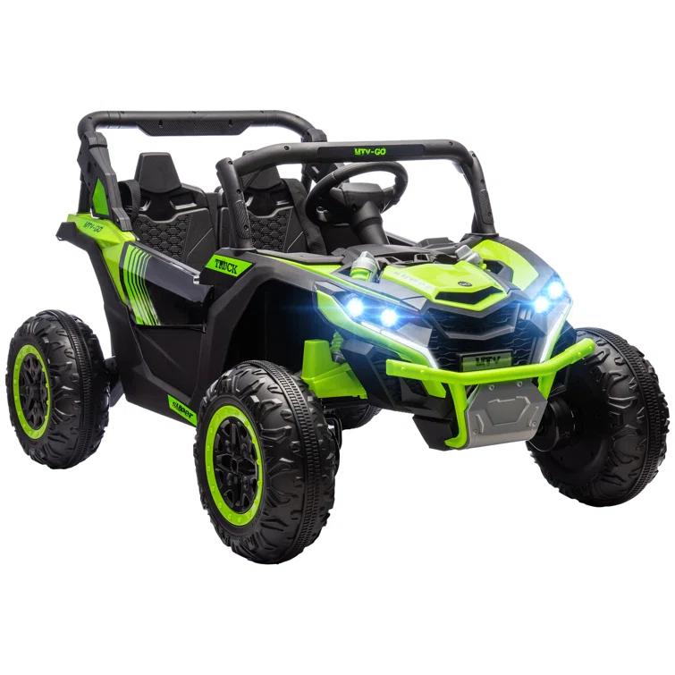 Qaba 24V 7AH Ride on Car, 2 Seater 4MPH Ride on UTV Battery Powered Toy Car