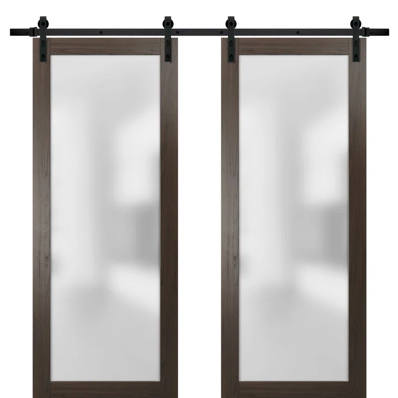 SARTODOORS Planum Frosted Glass Wood Sliding Closet Doors