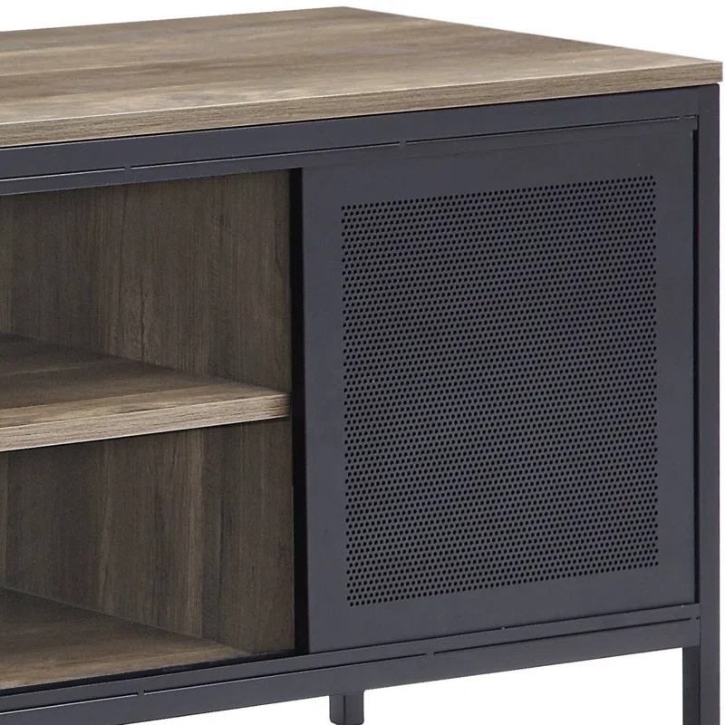 Loon Peak® Genivee 1-Drawer Rectangular TV Stand in Rustic Oak/Black | Wayfair