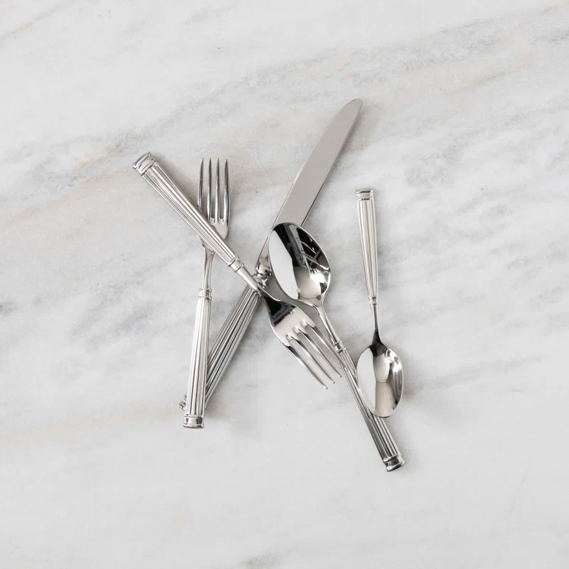 Doria 5 Piece 18/10 Stainless Steel Flatware Set, Service for 1