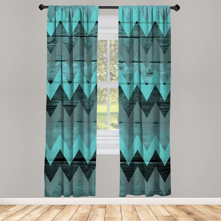 Ambesonne Microfiber Floral Semi-Sheer Rod Pocket Curtain Panels (Set of 2)