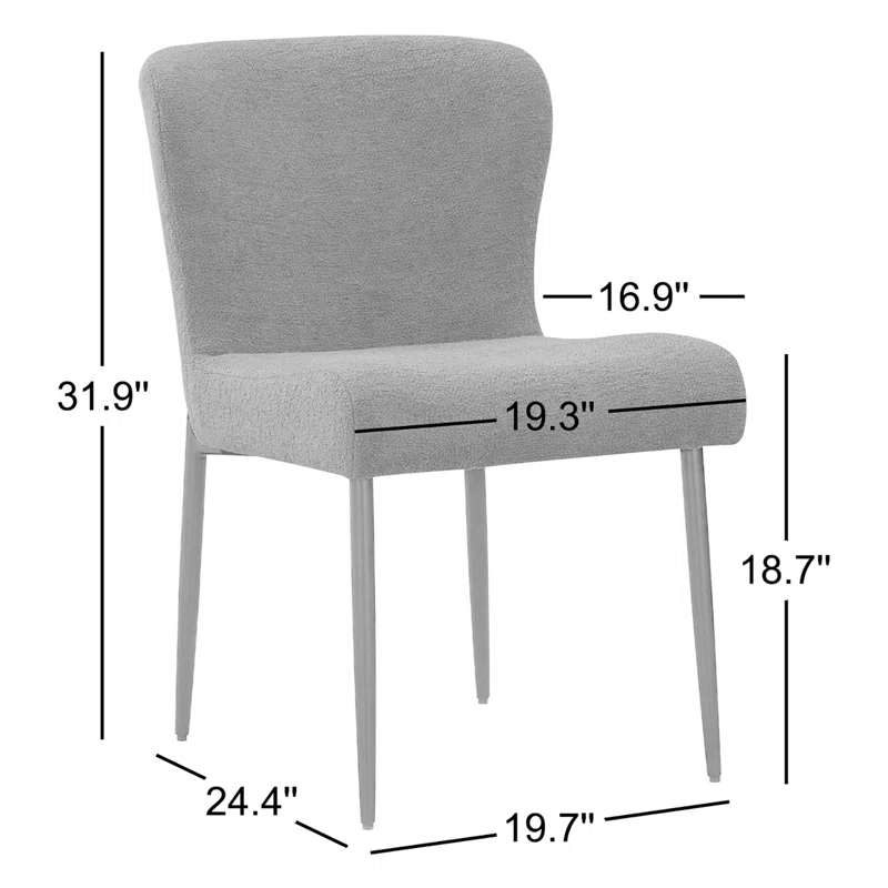 Joss & Main Estrella Boucle And Metal Legs Dining Chair