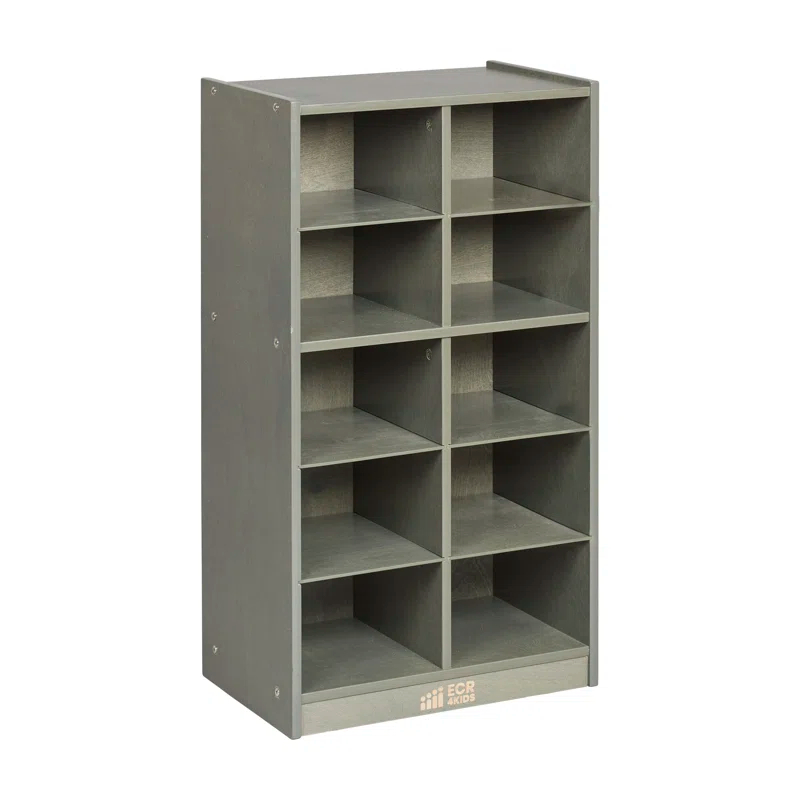 ECR4Kids 10 Cubby Mobile Tray Storage Cabinet, 5x2, Classroom Furniture