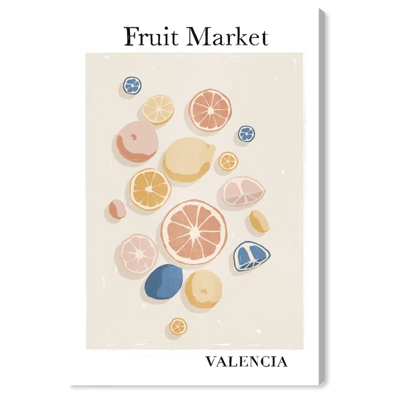 Art Remedy Fruit Market Valencia Canvas Modern Kitchen Print by Art Remedy