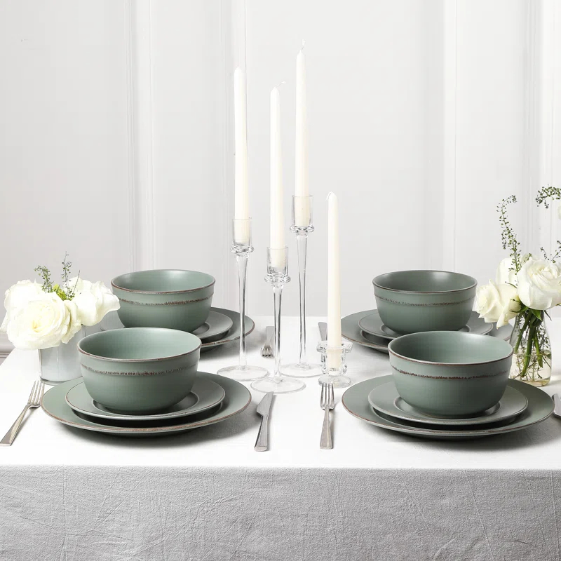 Earth & Clay Earth & Clay Hazel 12-Piece Dinnerware Set Stoneware (Set of 12)