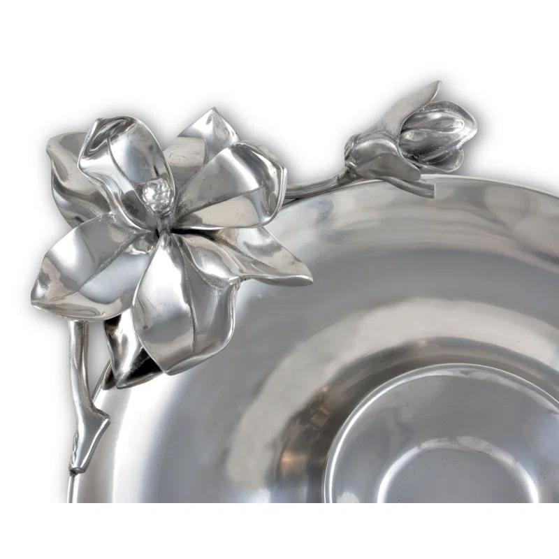 Arthur Court Designs Arthur Court Designs Magnolia Aluminum Chips And Dip Platter