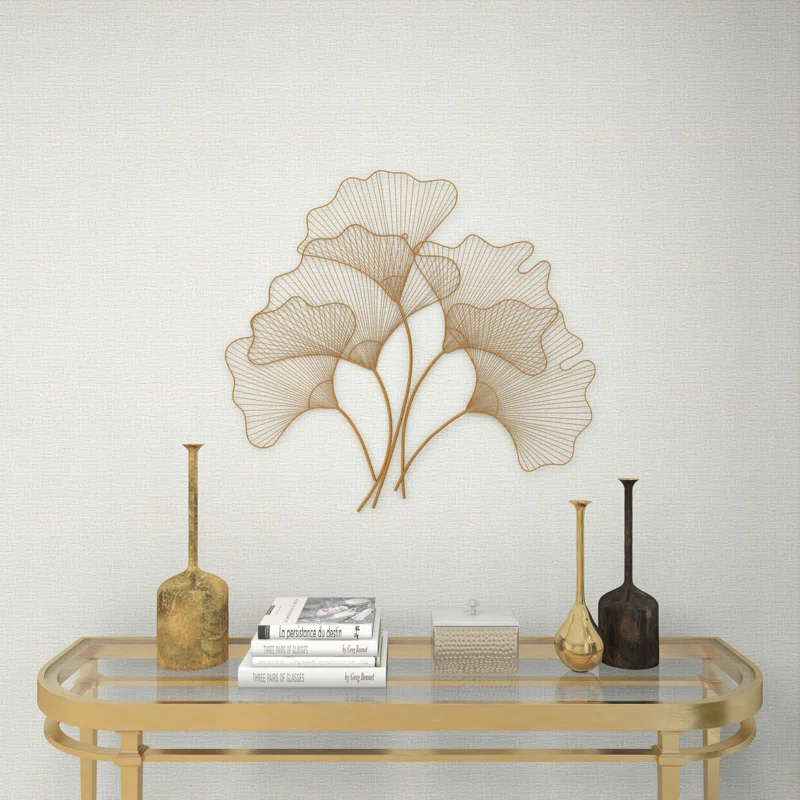 Floral Gold Metal Leaf Wall Décor, 36" X 33"