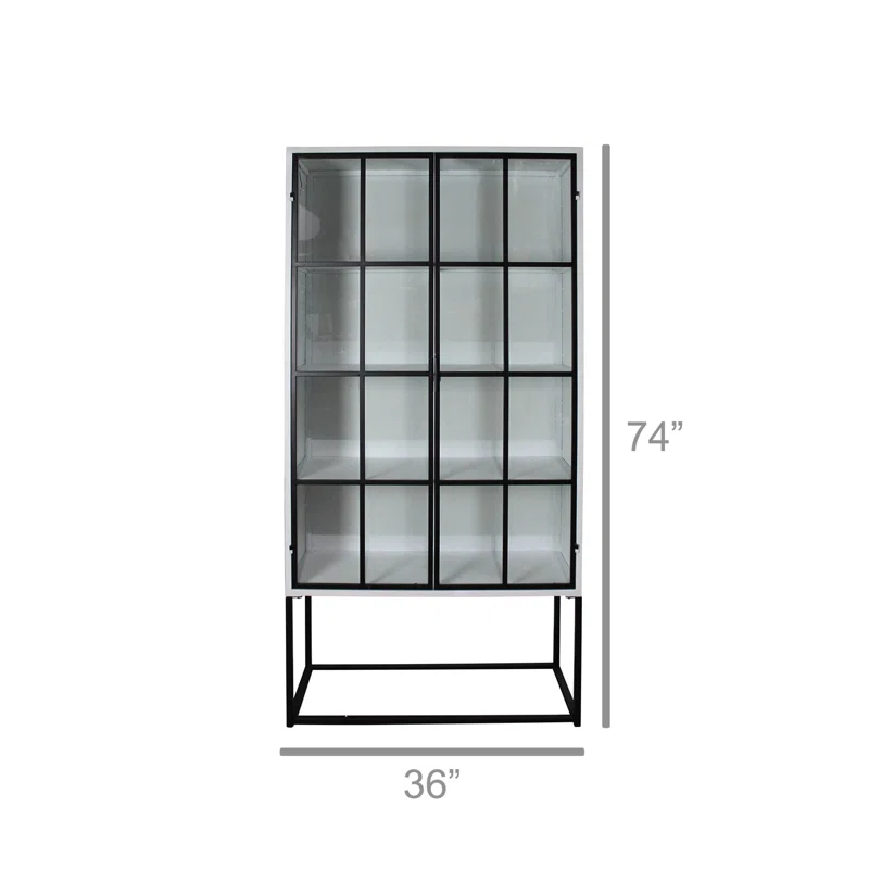 AREOhome Metal and Glass Display  China Cabinet