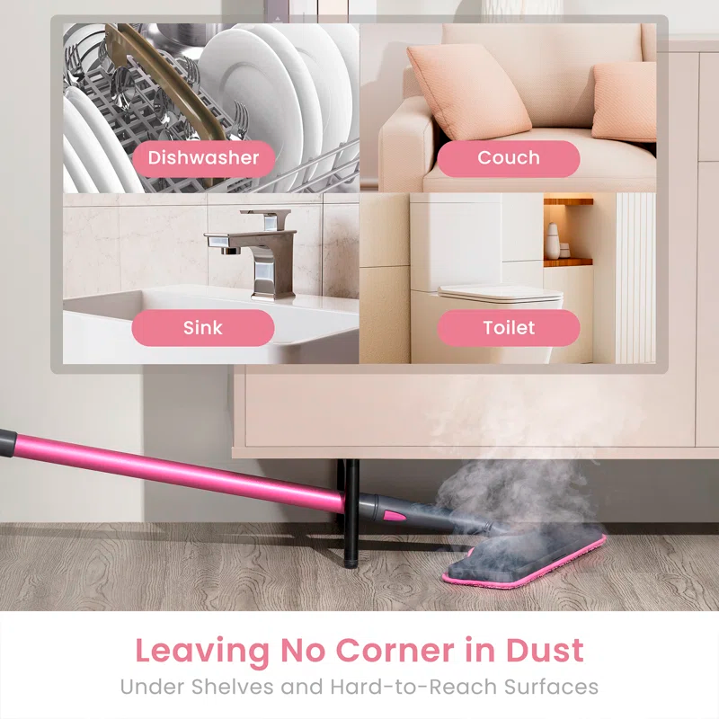 schenley SLFCSM064 Steam Mop and Detachable Handheld Steamer with 7-in-1 Accessories and Washable Microfiber Pads