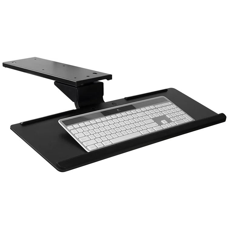 Mount-it Mount-It! Under Desk Keyboard Tray and Mouse Platform with Gel Wrist Pad, 17 inch Space Saving Track