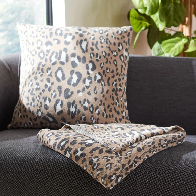 Safavieh Animal Print Cotton Reversible Throw Pillow