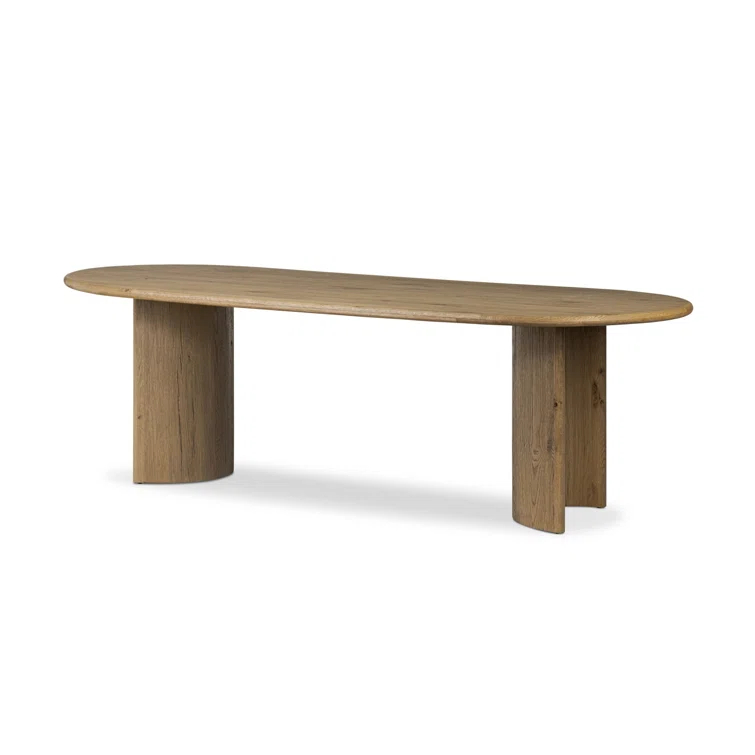 Worn Oak Veneer Oval Extendable Dining Table
