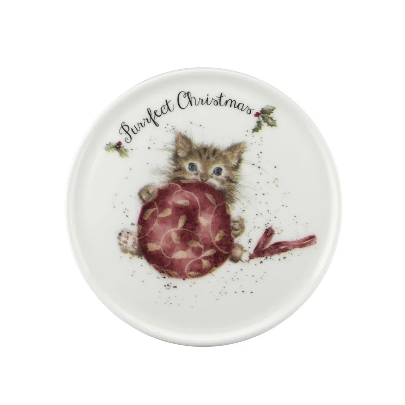 Royal Worcester Rw-Wrendale Designs Mug & Coaster St Purrfect Xmas