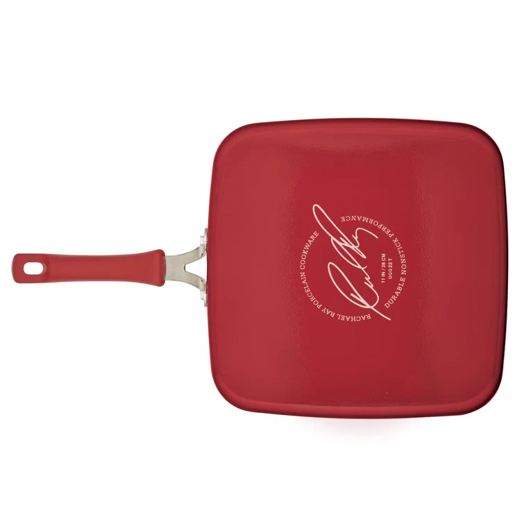 Rachael Ray Rachael Ray Cook + Create Aluminum Nonstick Square Stovetop Griddle Pan, 11-Inch