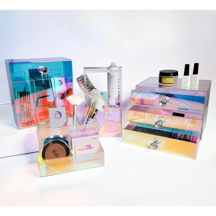 IMPRESSIONS VANITY · COMPANY Prisma Clear Acrylic Makeup Brush Holder Vanity Organizers Storage Case for Skincare Accessories