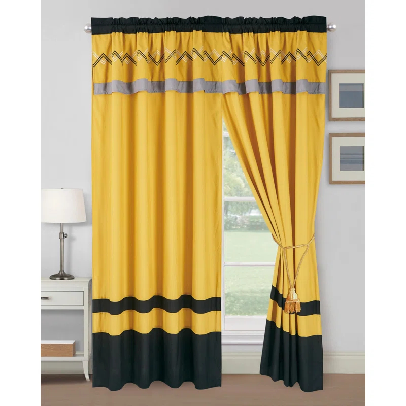 Chezmoi Collection Polyester Room Darkening Curtain Pair