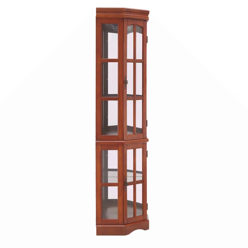 Mugsy Corner Curio Cabinet With 5 Shelves And Lighting System(E26 Light Bulb Not Included)
