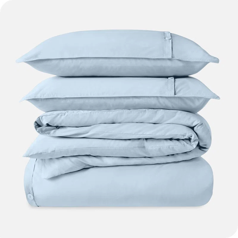 Bare Home Modern & Contemporary Organic Percale Machine Woven Duvet Cover Set