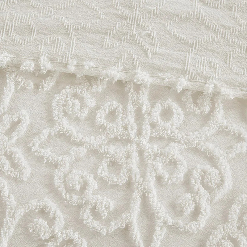 Kelly Clarkson Home Emberly Tufted 100% Cotton Sateen Coverlet Set in Farmhouse Style