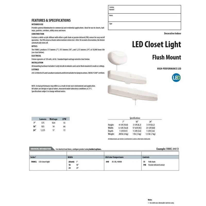 Acrylic LED Flush Mount