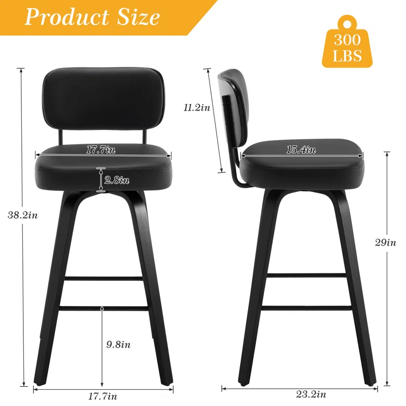 Corrigan Studio® Logreira Swivel Upholstered Counter & Bar Height Stool (Set of 2)