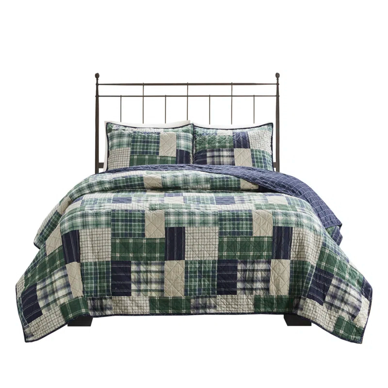 Madison Park Timber 3 Piece Reversible Printed Quilt Set