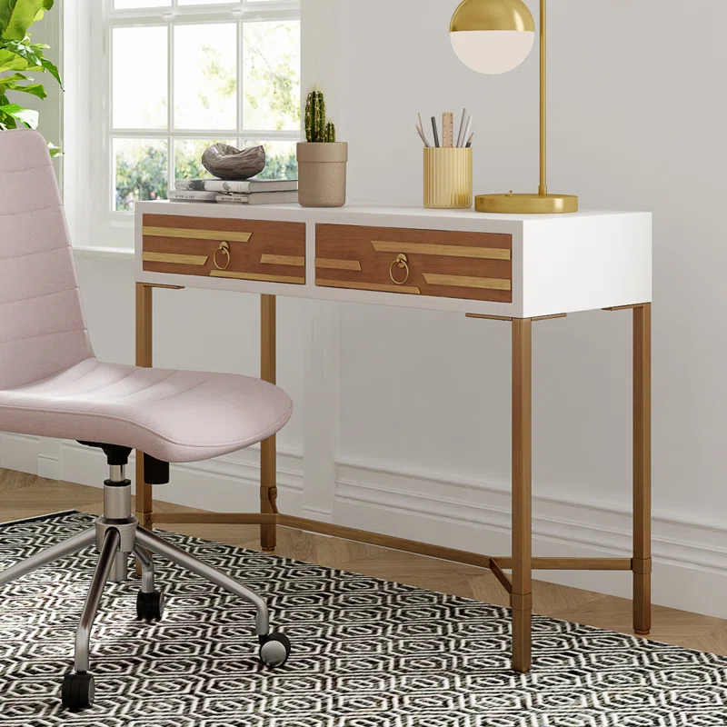 Adore Decor Jupiter Midecentury Console Table with 2-Drawers