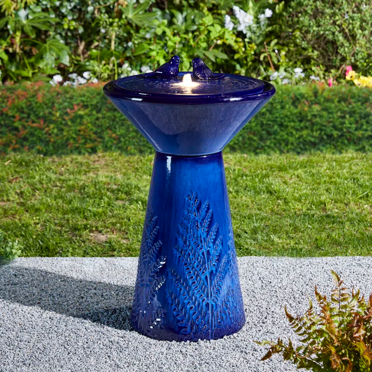 Kelly Clarkson Home Loulou Weather Resistant Bowl & Stand Fountain with Light